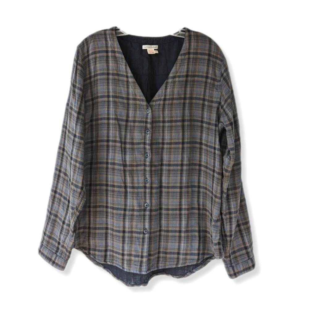 Plaid Button Down Shirt for Women
